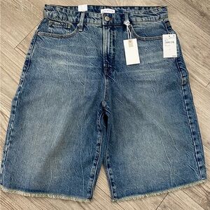 Good American Medium Wash Denim Bermuda Shorts
